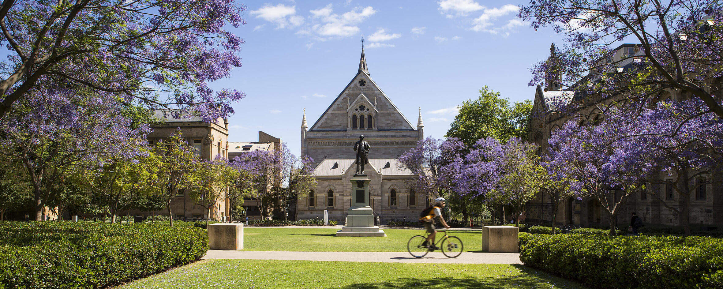 Campus North Terrace der University of Adelaide im Frühling