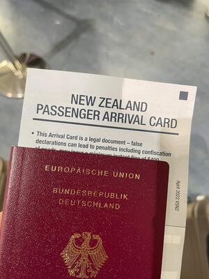 Arrival Card Neuseeland