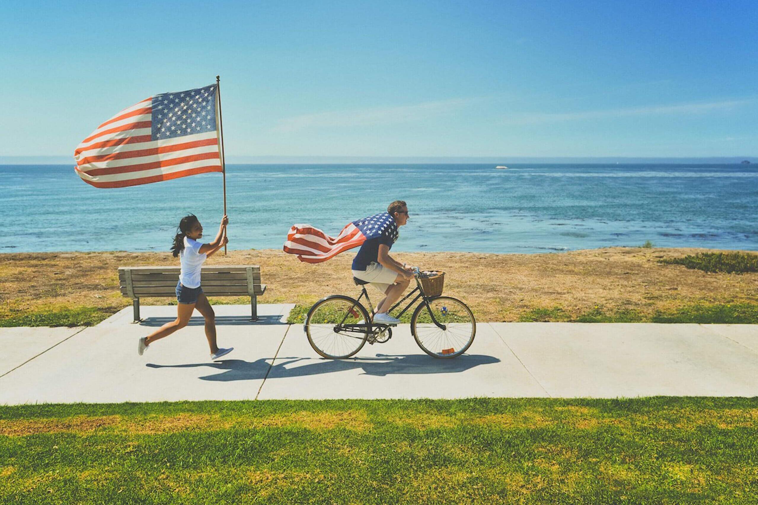 Strand USA Flagge